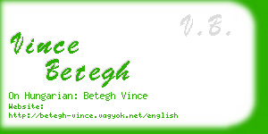 vince betegh business card